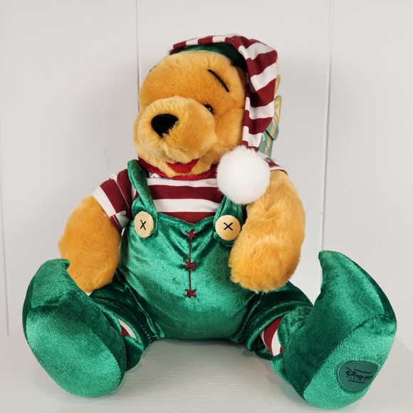 Disney Other - New Disney Winnie The Pooh Bear Christmas Elf Plush Stuffed Animal 12" Holiday